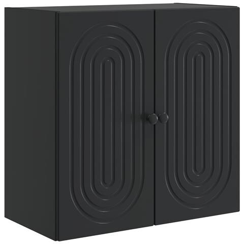 Mobiletto a muro Nero 59 x 31 x 60 cm Legno ingegnerizzato - Foto 1