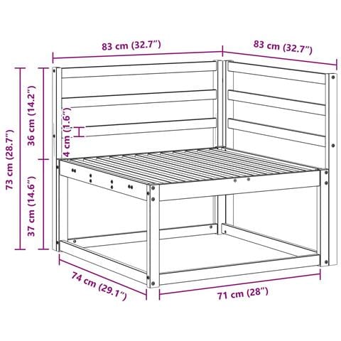 Divano angolare da esterno Bianco 83 x 83 x 73 cm - Foto 7