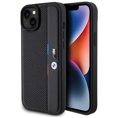 Custodia Perforata Tricolor Line Per Iphone 15 Plus / 14 Plus - Nera - Foto 1