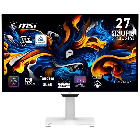 Pro MAX 271UPXW12G Monitor PC 67,3 cm (26.5") 3840 x 2160 Pixel UltraWide Full HD QD-OLED Bianco - Foto 1