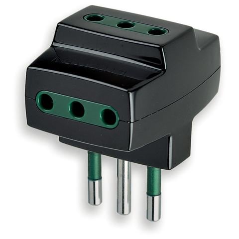 Adattatore Spina 10a 3 Prese 10 Nero - Foto 1