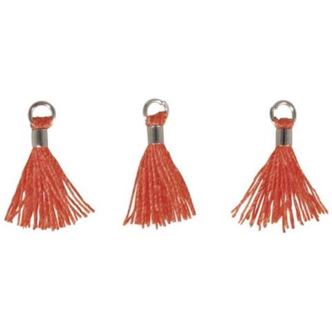 Set Di 3 Nappe Arancio / argento 15 Mm Con Occhiello - Foto 1