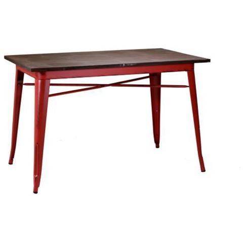 Tavolo Ferro Bristol Cm160x80h76 Rosso - Foto 1