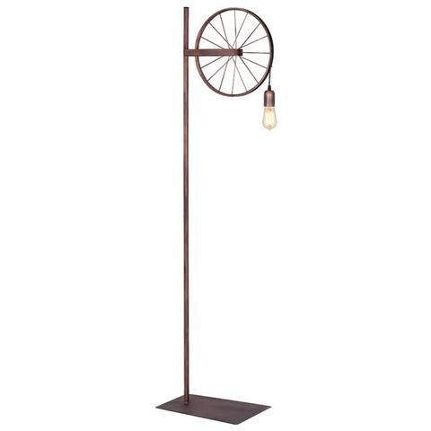 XWZH 5 Lampada da terra Retro ventilatore industriale del nastro metallico della gabbia Soggiorno Camera da letto Comodino sala lettura con ferro tubo di acqua in piedi lampada in bronzo lampada da te