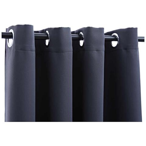 Tenda Oscurante Con Anelli In Metallo Antracite 290x245 Cm - Foto 3