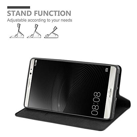 Custodia Compatibile Con Huawei Mate 8 In Nero Di Notte - Coperchio Protettiva Con Chiusura Magnetica, Funzione Stand E Tasca Per Le Carte - Foto 2