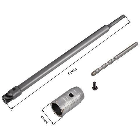 Fresa A Tazza 40 Mm Asta Prolunga 50. Cm Per Trapano Attacco Sds Plus - Foto 2