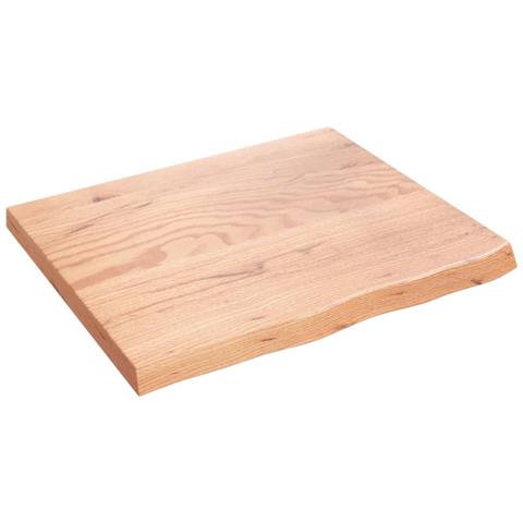 Piano Bagno Marrone Chiaro 60x50x2 cm Legno Massello Trattato - Foto 1