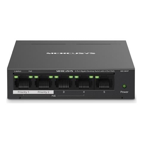 Switch MS105GP Gestito RJ-45: 5 Gigabit Ethernet (10/100/1000) (PoE) Nero - Foto 1