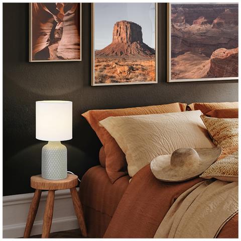 Lampada Da Scrivania Contemporanea Bellariva 1 Luce Ceramica Grigio - Foto 1