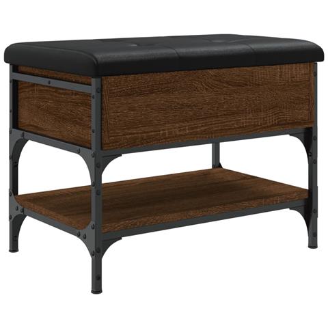 Panca Porta Scarpe Rovere Marrone 62x42x45 Cm Legno Multistrato - Foto 2