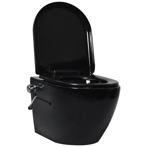 Toilette Senza Bordi Muro Con Cassetta Scomparsa Ceramica Nera - Foto 2