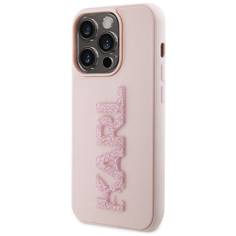 Cover Per Iphone 15 Pro 3d Rubber Karl Glitter, Rosa - Foto 1