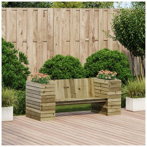 Panca con Fioriera 167,5x60x65 cm in Legno Impregnato di Pino - Foto 3