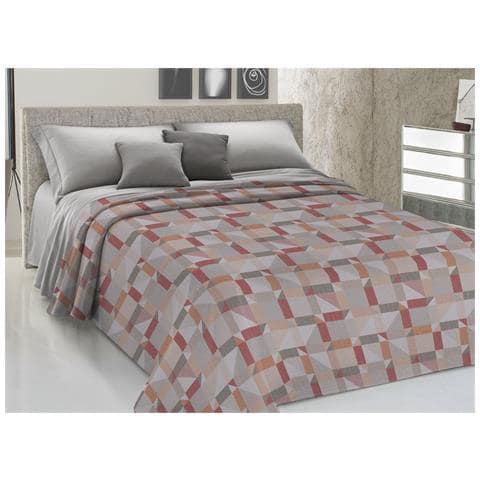 Copriletto Piquet Primavera Estate 100% Cotone Disegno 7879 Atene Piazza E Mezza Arancio - Foto 1