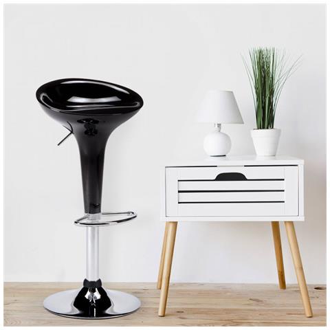 Sgabello Da Interno Bar Con Seduta In Abs E Base In Acciaio Con Altezza Regolabile Spike - Black - Foto 2