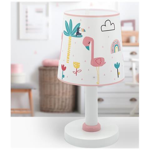 Lampada Da Comodino Per Bambini Flamingo Fenicottero - Foto 1