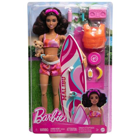 Barbie Playset Surf Con Bambola Malibu E Accessori, Multicolore - Foto 5