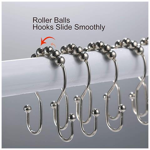 Confezione Da 12 Anelli Ganci Per Tende Da Doccia: Scorrimento Fluido Silver - Foto 3