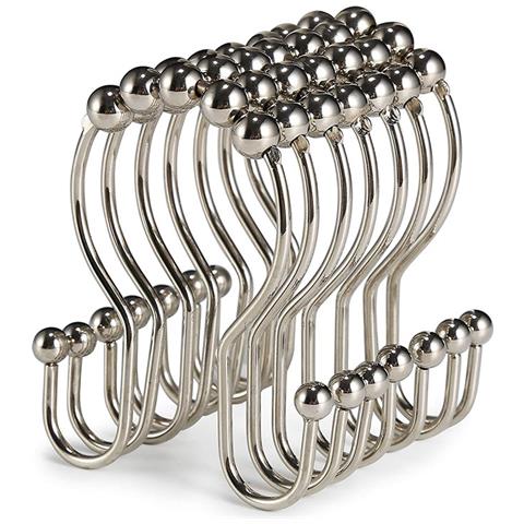 Confezione Da 12 Anelli Ganci Per Tende Da Doccia: Scorrimento Fluido Silver - Foto 1