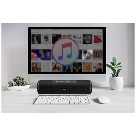 Soundbar Led Bluetooth 5.0 Da 10w Con Funzione Radio Fm E Scheda Sd, Nero - Foto 3