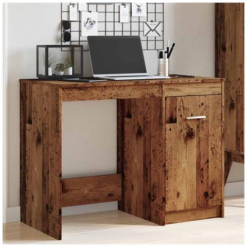 Scrivania Legno Antico 100x50x76 Cm In Legno Multistrato - Foto 3
