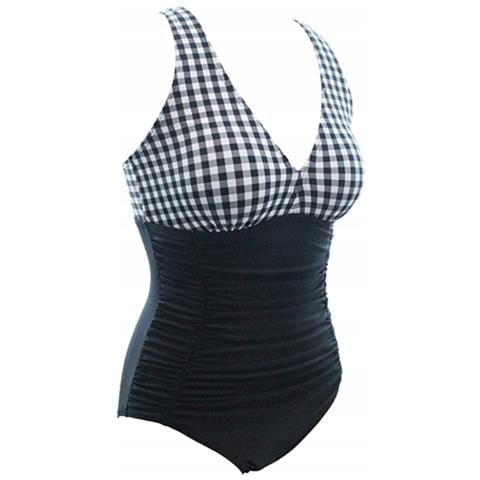 Costume Da Bagno A Vita Alta A Quadri Da Donna Taglia 3xl - Foto 4