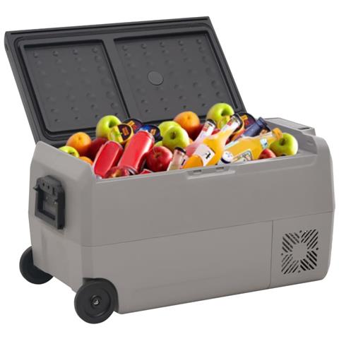 Borsa Frigo con Manico e Ruote Nera e Grigia 50 L PP e PE - Foto 2
