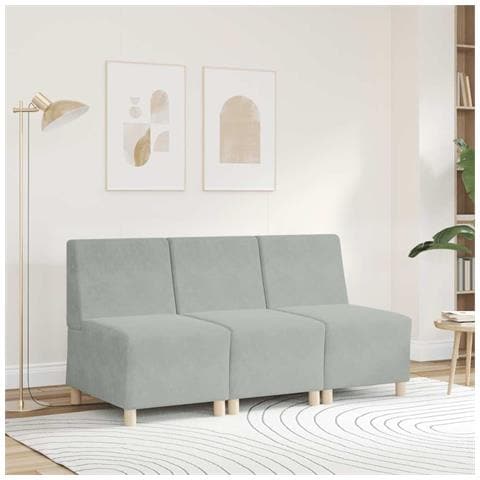 Divano Sedia Grigio Chiaro 55 cm Velluto - Foto 2