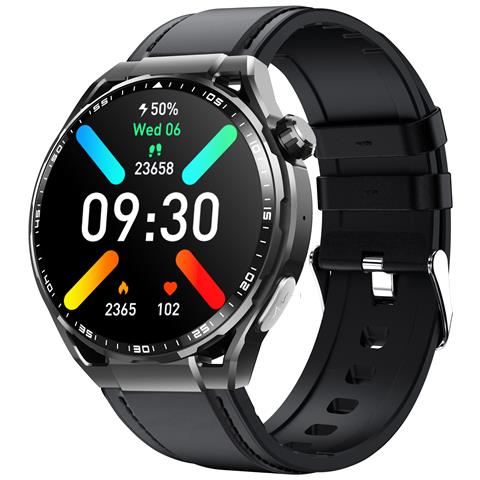 Smartwatch Con Ecg, Cardiofrequenzimetro, Fitness Tracker E Molteplici Modalità Sportive Black Leather Strap - Foto 1