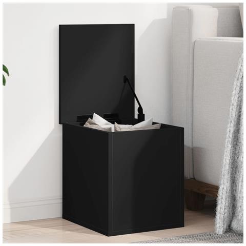 Contenitore Portaoggetti Nero 30x35x35 Cm In Truciolato - Foto 1