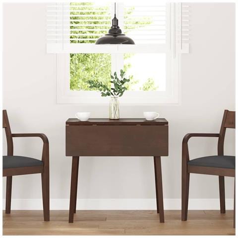 Tavolo Da Pranzo Marrone In Legno Massello Di Hevea - Foto 2