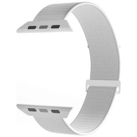 Bracciale Per Apple Watch 38-40-41-42mm Nylon Sport Regolabile E Confortevole, Blanc / Gris - Foto 1