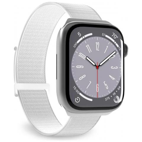 Bracciale Per Apple Watch 38-40-41-42mm Nylon Sport Regolabile E Confortevole, Blanc / Gris - Foto 2
