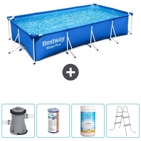 Piscina Fuori Terra - Rettangolo - 400x211x81 Cm - Blu - Include Accessori Coordinati Cb60 - Foto 1