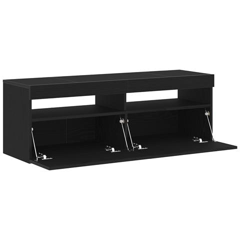 Mobile TV con LED Nero Rovere 120x35x40 cm Legno ingegnerizzato - Foto 1
