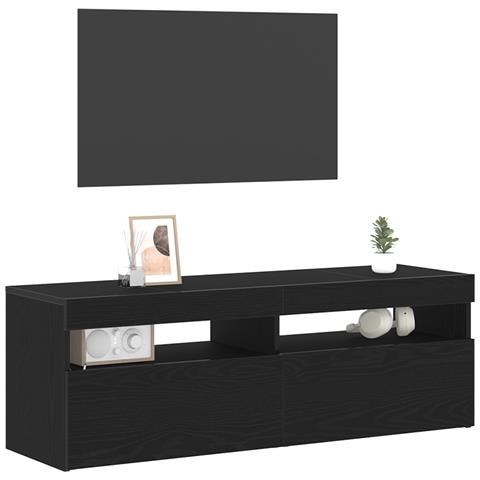 Mobile TV con LED Nero Rovere 120x35x40 cm Legno ingegnerizzato - Foto 9