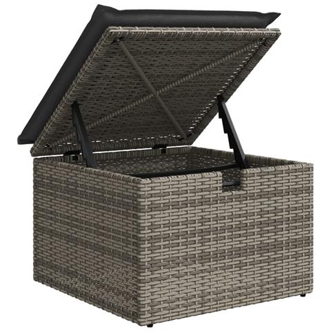 Set Divani da Giardino 7 pz con Cuscini Grigio in Polyrattan - Foto 9
