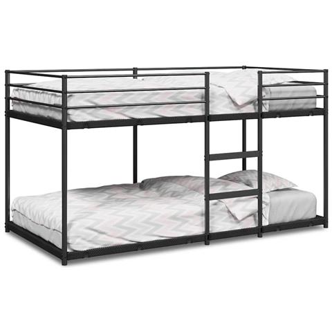 Letto a Castello senza Materasso Nero 90x190 cm in Acciaio - Foto 1