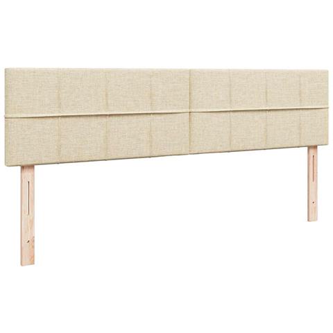 Struttura Letto Pouf con Materasso Crema 160x200 cm in Tessuto - Foto 9