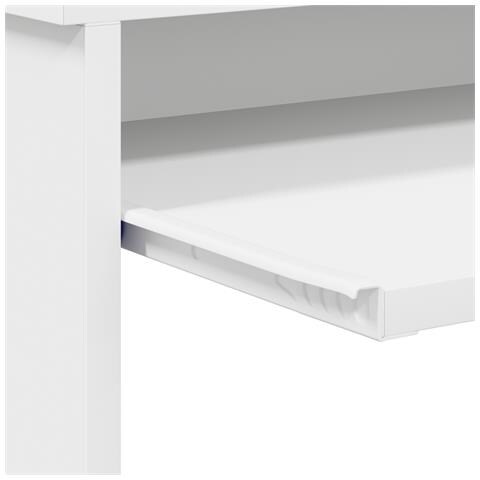 Scrivania con storage Bianca 120,5x44x88,5 cm Legno ingegnerizzato - Foto 9
