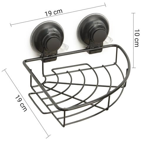 Portaoggetti Angolare Per Doccia In Filo Da Muro In Metallo E Resine Termoplastiche Ho80 Serie Hot Nero Matt - Foto 2