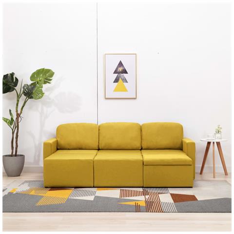 Lusso Casadino - Divano Letto Modulare A 3 Posti Giallo In Tessuto - Foto 2