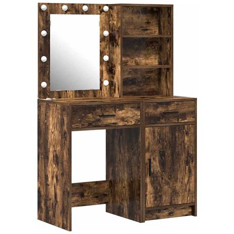 Set Tavolo da Trucco 2 pcs Rovere fumé 50 x 41 x 135 cm - Foto 1
