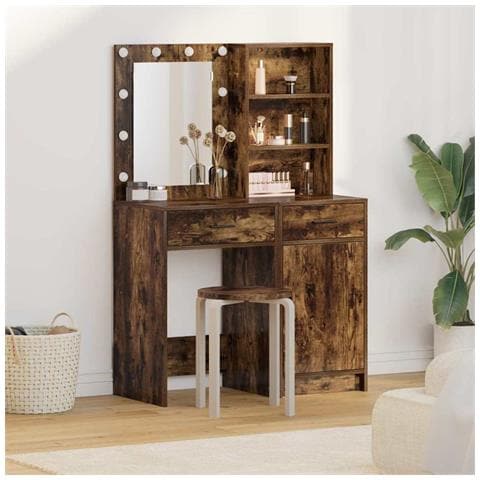 Set Tavolo da Trucco 2 pcs Rovere fumé 50 x 41 x 135 cm - Foto 2
