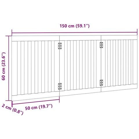 Cancello Cani Pieghevole 3 Pannelli Marrone 150cm Legno Pioppo - Foto 9
