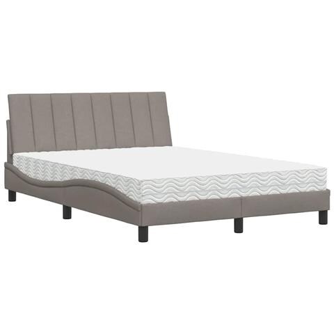 Letto con Materasso Tortora 120x200 cm in Tessuto - Foto 1