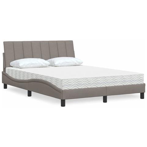 Letto con Materasso Tortora 120x200 cm in Tessuto - Foto 2