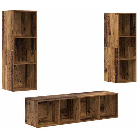 Set di mobili TV 3 pcs Legno vecchio 37 x 37 x 142.5 cm - Foto 1