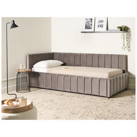 Letto Da Giorno Velluto Lisieux 90 X 200 Cm Tortora - Foto 1